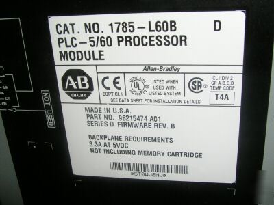 Like new allen-bradley 1785-L60B/d 1785L60B ((ser d))