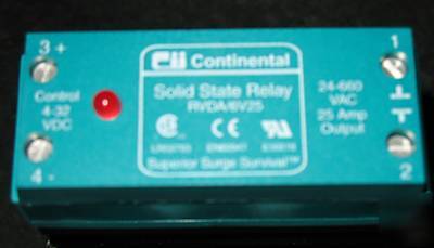 Continental rvda/6V25 solid state relay 660 vac 25 amp