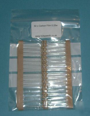 50 x 56 ohm 0.25W carbon resistors 1/4W resistor 56R