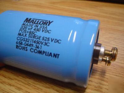 New 450V 320UF mallory computer grade bus capacitor 