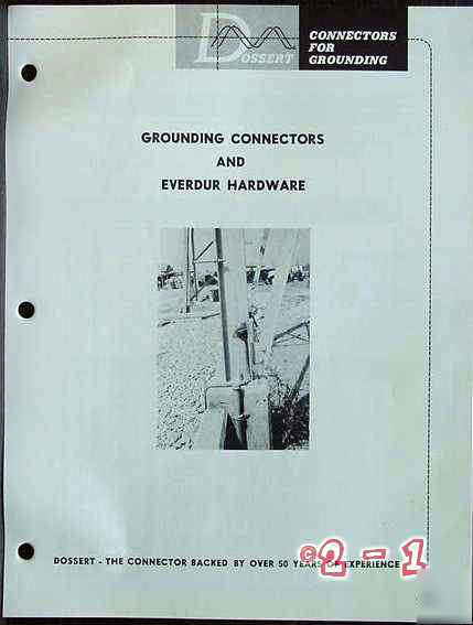 Grounding connectors & everdur hardware dossert 1965