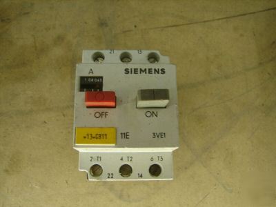 Siemens manual motor starter 3VE1010-2C .16-.2A breaker